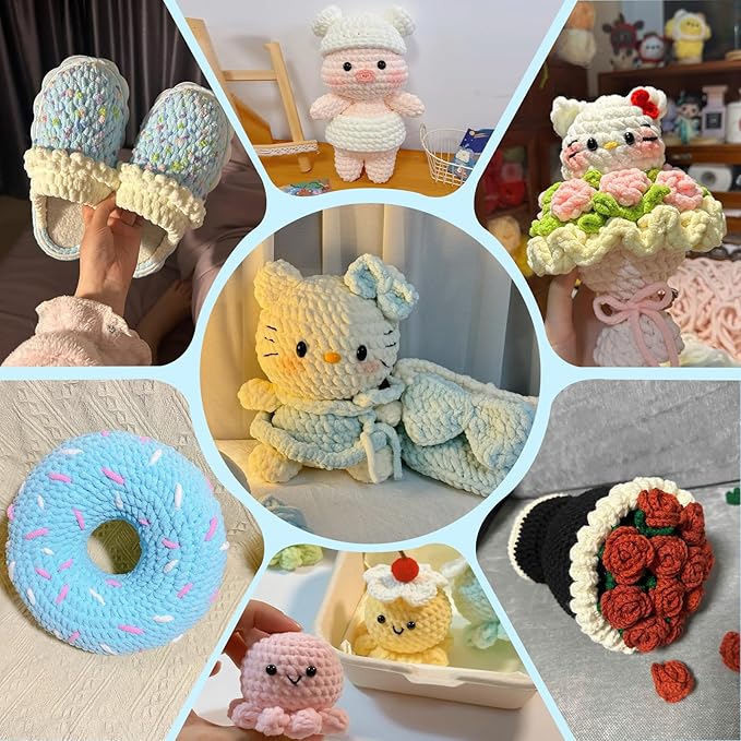 Baby Blanket Yarn for Crocheting Soft - 1 Pack of 100g/3.5oz Chunky Chenille Yarn for Knitting Blankets Amigurumi - Super Bulky Yarns - 87 Yards Thick Plush Yarns (1, Red)