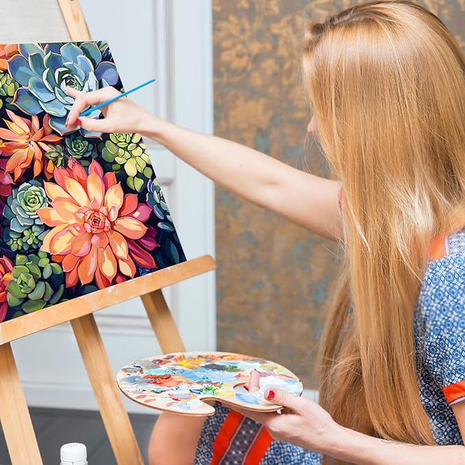 Offito Paint by Numbers Kit for Adults - Succulents Acrylic Adult Paint by Number Kits on Canvas for Beginner, Plants DIY Oil Painting by Numbers for Adults Kit, Perfect for Home Decor Gift 16"x20"