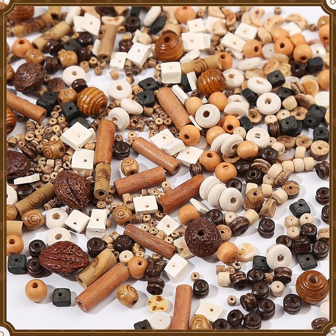 RACIOCK 630Pcs Natural Coconut Shell Beading for Jewelry Making Kit - Handmade Boho Craft Beads with Wood & Shell Spacers for Bracelet, Necklace, DIY Crafts, Boho Style Jewelry Gifts for Woman Man