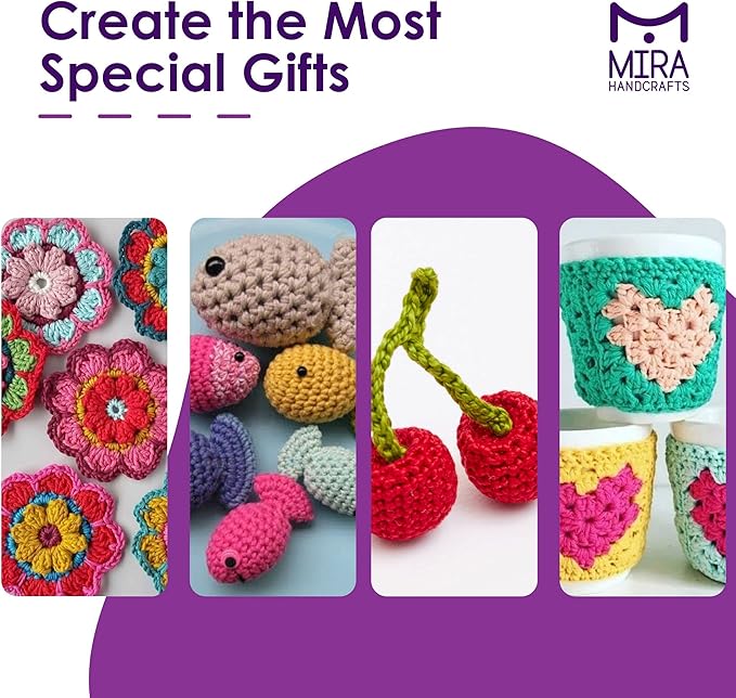 20 acrylic yarn skeins - 438 yards multicolored yarn in total – great crochet and knitting starter kit for colorful craft – assorted colors