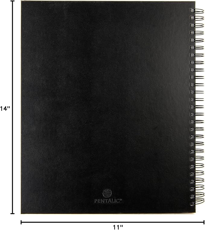 Pentalic - 11"x 14" Double Wirebound Sketchbook, 80 Sheets, Black
