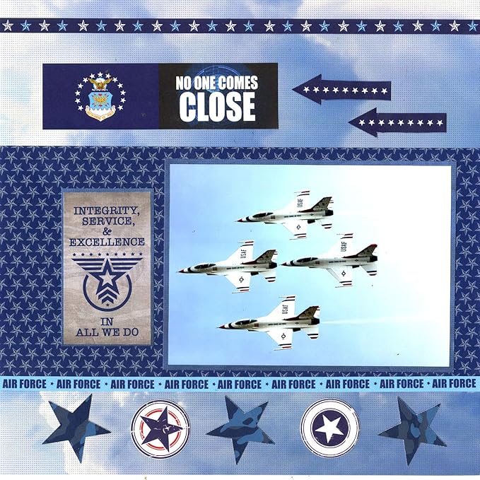 Reminisce Air Force Scrapbook Collection Kit, Multi Color Palette, 12x12 inches
