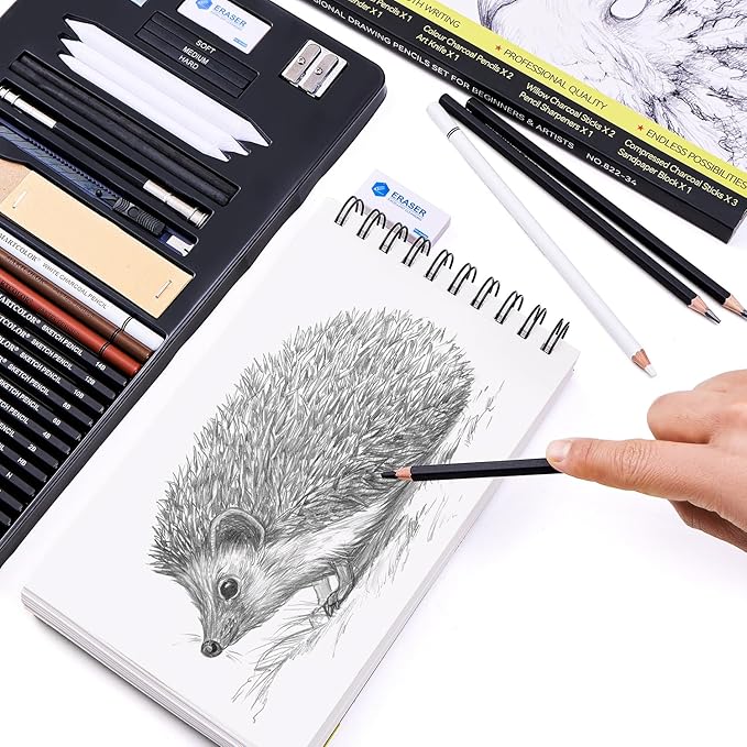 MARTCOLOR 5.5X8.5” Premium Sketch Book Set, 1 Pack, 100 Sheets(68 lb/100gsm) Sketchbook, Spiral Bound, Acid-Free Drawing Paper, Artist Sketch Pad for Beginners Artists, Perfect for Most Dry Media