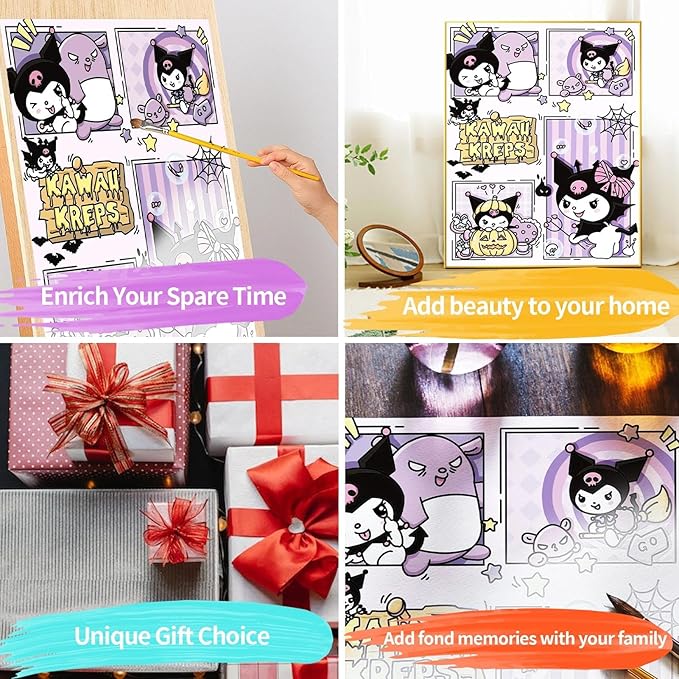 JYLMOOD Paint by Number for Adult Kits, DIY Cartoon Acrylic Oil Painting Kits for Adults Beginners for Home Wall Decor Gifts 16x20 Inch (No Frame)