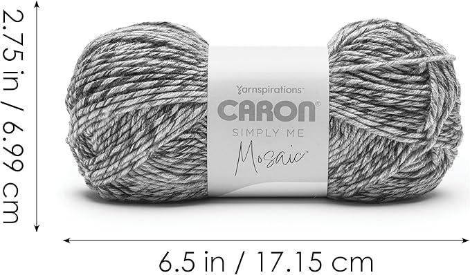 Caron Simply Me Mosaic Claypot Yarn - 2 Pack of 140g/5oz - 62% Acrylic, 20% Nylon, 18% Wool - #5 Bulky - 173 Yards - Knitting/Crochet