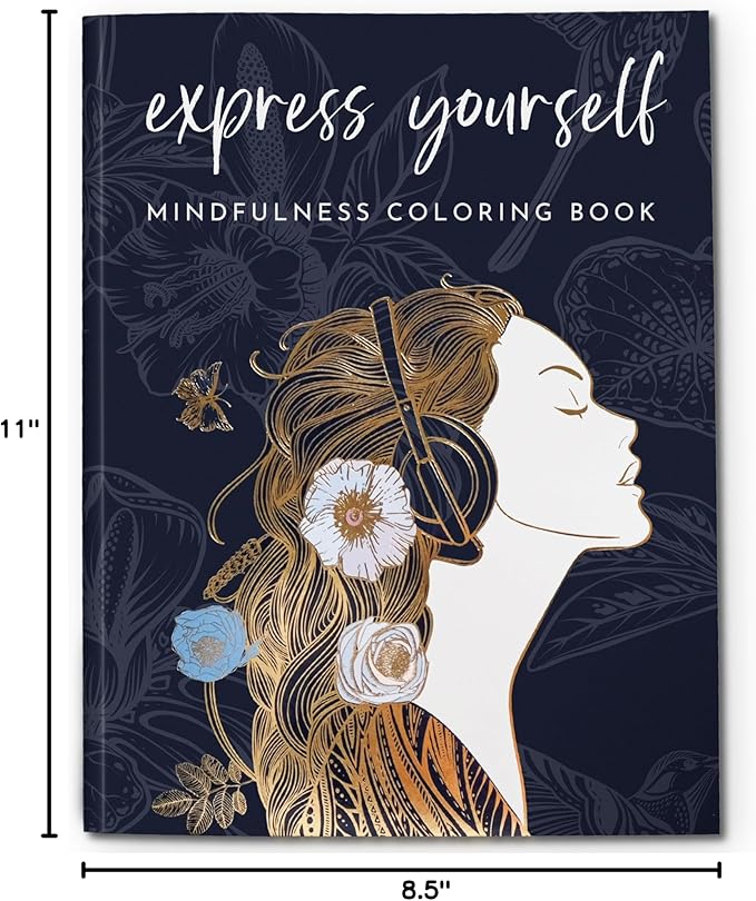Adult Coloring Book for Women – Mindfulness Coloring Book with Personal Growth Prompts – Coloring Books for Adults Relaxation, Stress Relief, Anxiety, 8.5x11, Perforated Pages, Relaxation Gifts