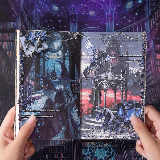 Gothic Banquet Scrapbook Stickers Pack - 120 Gothic Ephemera Designs for Journal, PET/Cardstock/Lightweight Paper, Aesthetic Dark Academia Decor