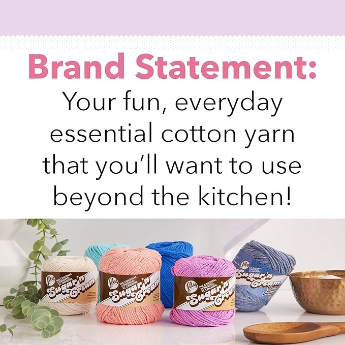 Lily Sugar N Cream Cones Bamboo Yarn - 1 Pack of 400g/14oz - 100% Cotton - #4 Worsted (Medium) - 674 Yards - Knitting/Crochet