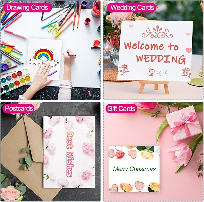 PATIKIL 30 Sets Pure Cotton Watercolor Cards 140lb/300 GSM Postcards Right Corners with Envelopes for Art Painting Creative Thank Notes, 5x7 Inch