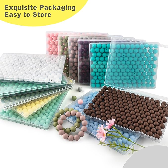 150Pcs 15mm Silicone Beads for Keychain Making Bracelet Necklace, Bulk Round Silicone Beads for Pens(Cream Yellow