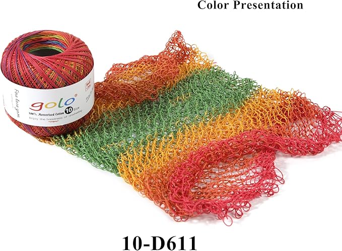 golo Crochet Thread Size10 Space-Dyed Yarn for Hand Knitting D605