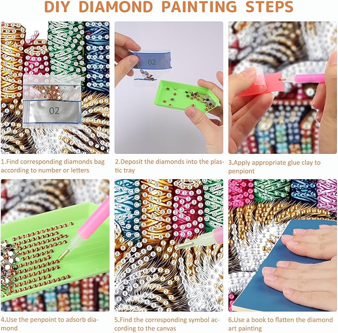 SENQAO Hanging Diamond Art Painting Pendant Kits, 5D Cat Diamond Art Kits for Adults, DIY Book Diamond Painting Kits Special Crystal Gem Art for Home Decor