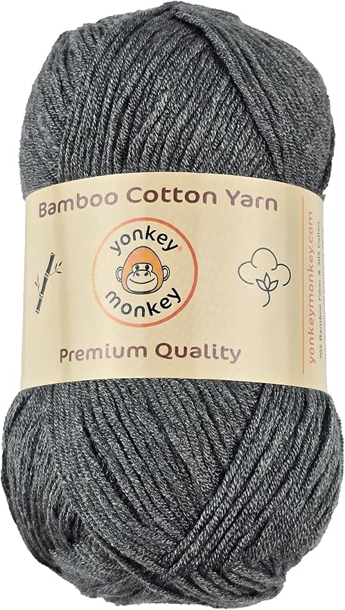 10-Pack of Yonkey Monkey 500 Grams Yarn - 70% Rayon derived from Bamboo, 30% Cotton - Imported - Storm 9038