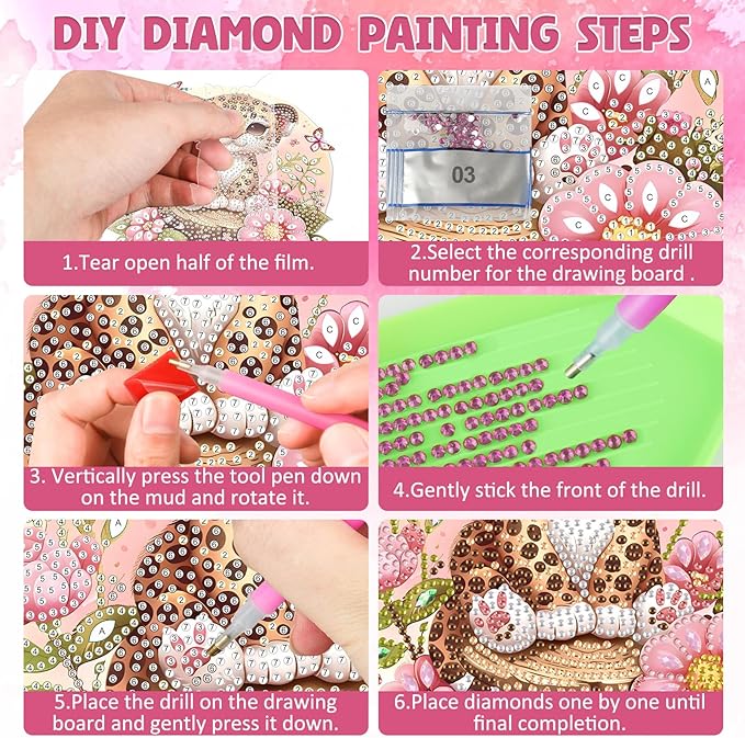 DOMROM Leopard Diamond Art Hanging Kits for Adults, Special Shaped Crystal Diamond Painting Leopard Pendant, DIY Diamond Art Suncatchers Animal for Home Garden Wall Decor Gift