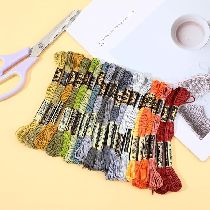 20 Skeins 174 Yards Embroidery Floss Thread, Variegated Floss 6 Strands Gradient Friendship Bracelet String Cross Stitch Threads for Jewelry Making Bracelet Stitching Craft Supply