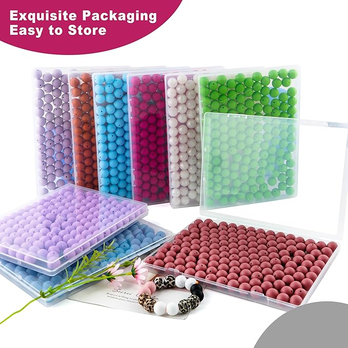 150Pcs 15mm Silicone Beads for Keychain Making Bracelet Necklace, Bulk Round Silicone Beads for Pens(Violet Red)