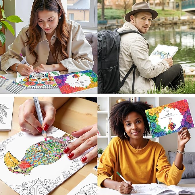 24 Colored Pencils for Adult Coloring Books,Drawing Pencils for sketching & Painting, Soft Core Oil-Based Coloring Pencil Set with Sharpener for Teens, Artists and Beginners