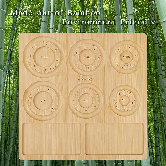 Favonuovy Bead Boards for Jewelry Making Bamboo Bracelet Making Bead Tray 5" 5.5" 6" 6.5" 7" 7.5" All in Inches Wooden Bracelets Sizer Measurement Design Tool Beading & Jewelry Making Supplies