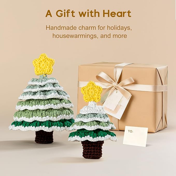 DoodleTwyst Crochet Kit for Beginner – DIY Crochet Kit with Yarn & Tools – Fun Crochet Kits for Adults (Christmas Tree)