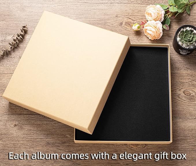Super Large Photo Album Self Adhesive Scrapbook Album for 4×6 5×7 8×10 10×12 or Bigger Pictures DIY Magnetic Linen Cover Album 80Sheets/160Pages DIY Photo Album(Black)