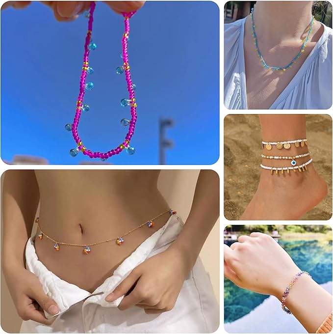 Bulk 4mm Seed Beads for Jewelry Making 110 Grams About 1600pcs,6/0 Glass Craft for Making Earrings, Bracelets, Pendants, Waist Jewelry, DIY Handmade Seed Beads(Transparent Colour Lined)