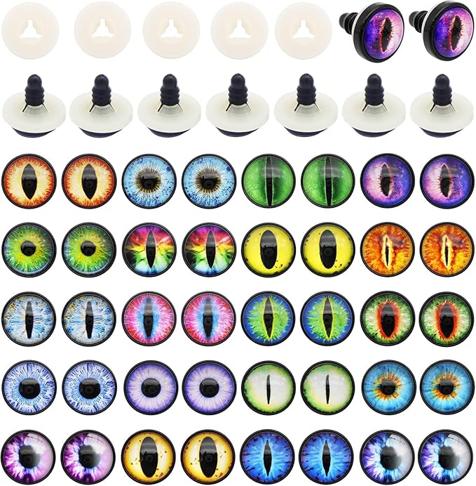 Julie Wang 40PCS 16MM Dragon Safety Eye for Animal Crafts Making Adult Artist Model Enthusiast Crochet Project DIY Supplies with Washer