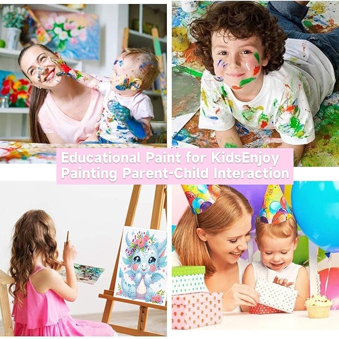 Arttoplus Dragon Diamond Art Kits for Kids 4-6-8-12 with Frame-Animal Diamond Painting Kits for Kids with Frame,Dragon Gem Art Kits for Kid for Gift Home Wall Decoration(7x7inch)