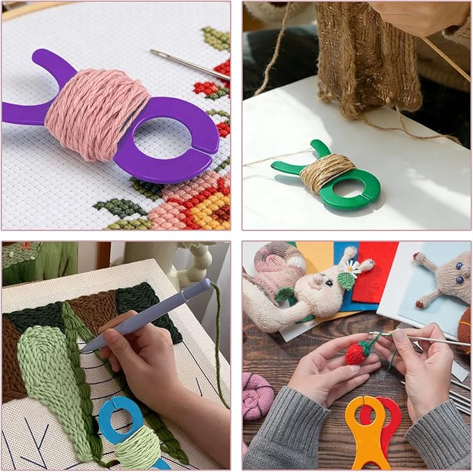 40 Pieces Large Yarn Bobbins Spool Thread Knitting Sewing Crochet Weave Winder Tool Cross Stitch Bobbin Organizer Thread Holder (5 Colors)