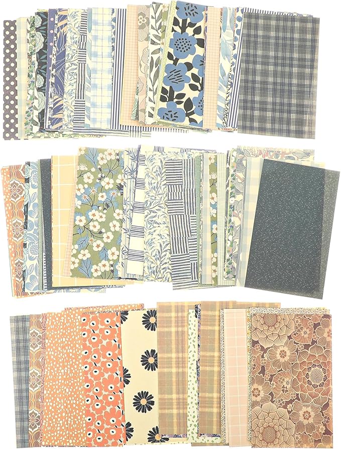 180 Sheets Patterned Paper, Scrapbook Paper for Decoration, Scrapbook Supplies Kit for Writing Planner, Drawing Travel Journal Art Craft Diary Embellishment (Blue, Green, Yellow)