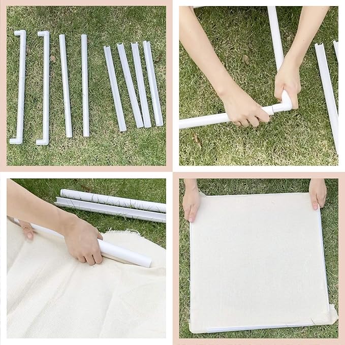 hand u journey universal clip frame square rectangle plastic clip frame for embroidery, quilting, cross-stitch, punch needle, silk-painting-17''x17''(43.1x43.1 cm)
