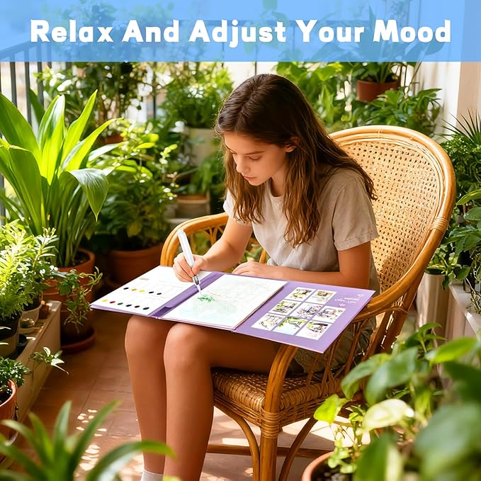 2026 New Creative Stress Relief Kit Watercolor Painting Book,3-Fold Water Color Pad,Mini Watercolor Workbook Travel Set for Beginners and Enthusiasts (Butterfly)