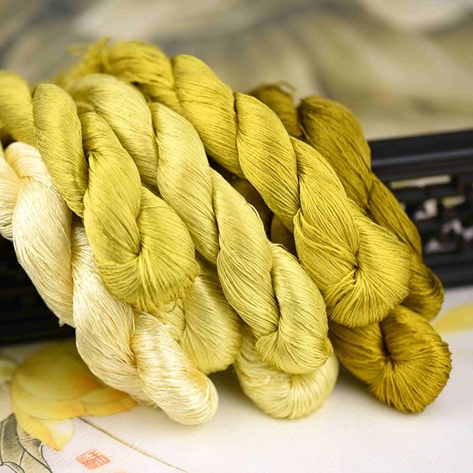 Natural 100% Silk Thread, Handmade Embroidery Thread Silk Floss 8 Colors 110m Each (63)