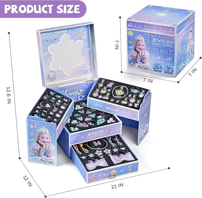newbandmo jewelry making kit toys for girls 8-12, bracelet making kit for girls, diy craft kits for teen girl age 8 9 10, christmas birthday gifts for kids 8 10 11 12 year old girl (purple)