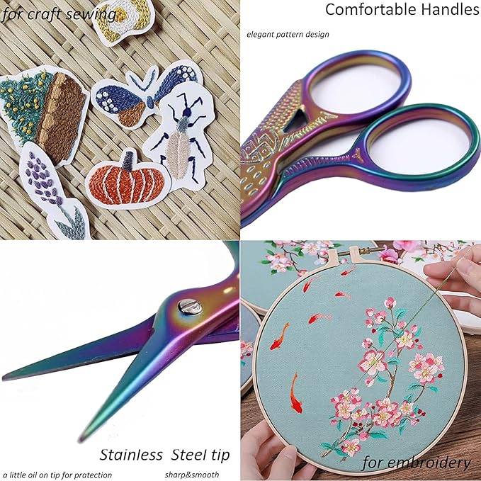 BIHRTC 3.6inch Mini Scissor Bird Crane Embroidery Scissors Stainless Steel Sharp Pointed Tip Scissors with Case for Tread Household Craft Needlework Art DIY Work Little Scissor