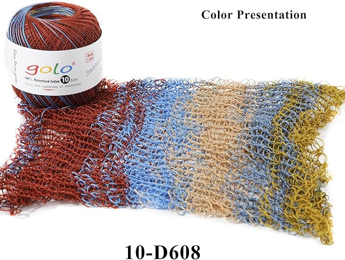 golo Crochet Thread Size10 Space-Dyed Yarn for Hand Knitting D610