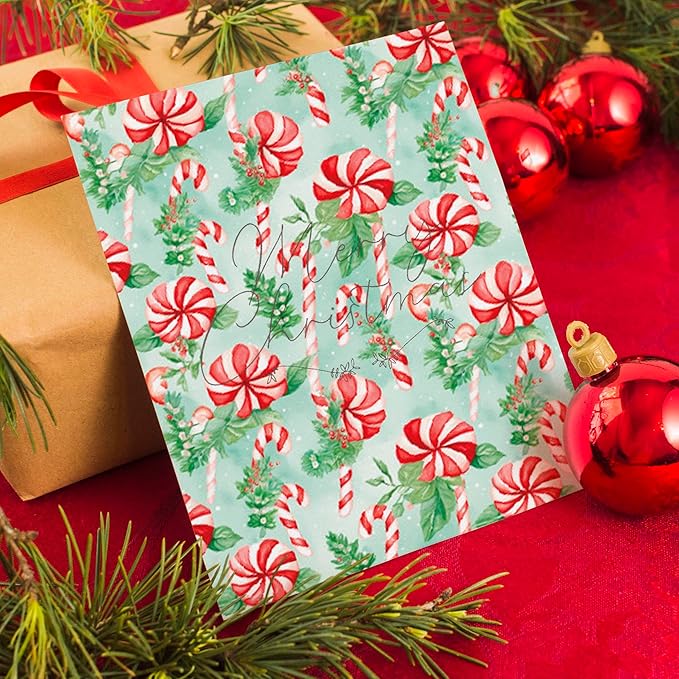 Christmas Pattern Scrapbook Paper, 6 Inch Card Production Supplies, 24 Sheets Single Sided Acid-Free Cardstock Greeting Card, Handmade Gift Journaling Craft Kits (H-style)