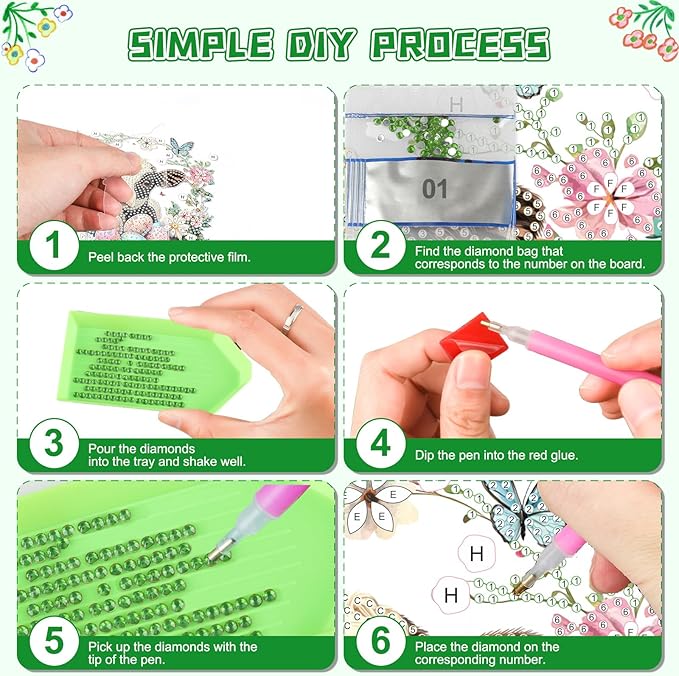 KEYIFA Cow Hanging Diamond Art Painting Kits for Adults and Kids Age 8-12, 5D Special Shape Diamond Dots Kit Easter Egg, Crystal Gem Painting Art Crafts for Window, Wall, Door, Garden Decor