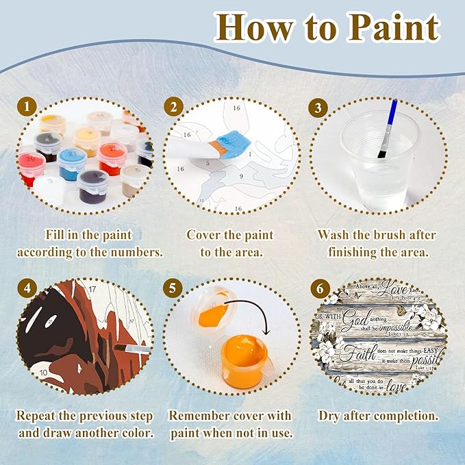 HMZephitiquc Christian Paint by Number for Adults, Religious Paint by Numbers Kit for Adults Beginner, Painting by Numbers, Easy Oil DIY Crafts for Gift Home Decor 16x20 in