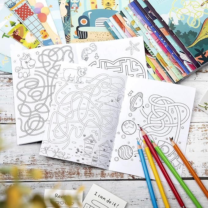 Liliful 144 Pcs Coloring Book Bulk for Adult Kids DIY Art Stress Relief Drawing Book with Patterns for Adults, Party Favors, Goodie Bag Filler and Holiday Gifts(Classic Style)