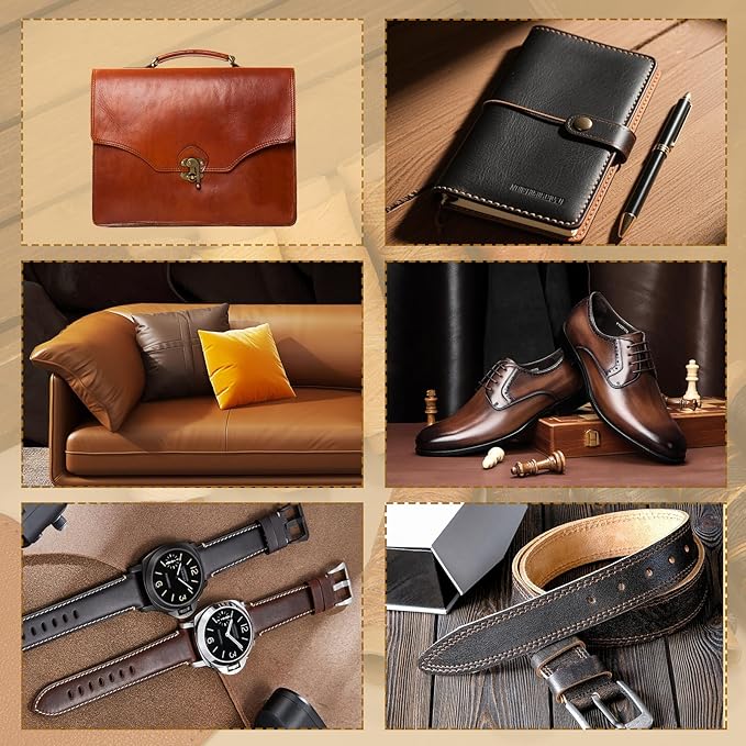 Jupean 24 Colors Leather Thread, Waxed Thread for Hand Sewing Polyester Leather Sewing Threads DIY Bracelets Bookbinding