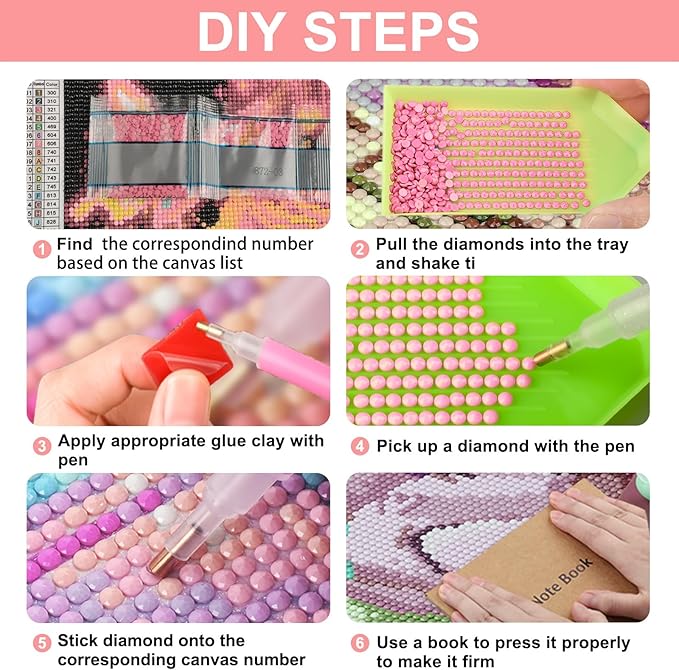 SENQAO 5D DIY Diamond Painting Kits for Adults, Cherry Blossoms Flower Full Drill Embroidery Cross Stitch Crystal Rhinestone Paintings Pictures Arts Wall Decor Painting Dots Kits 12X16 inch