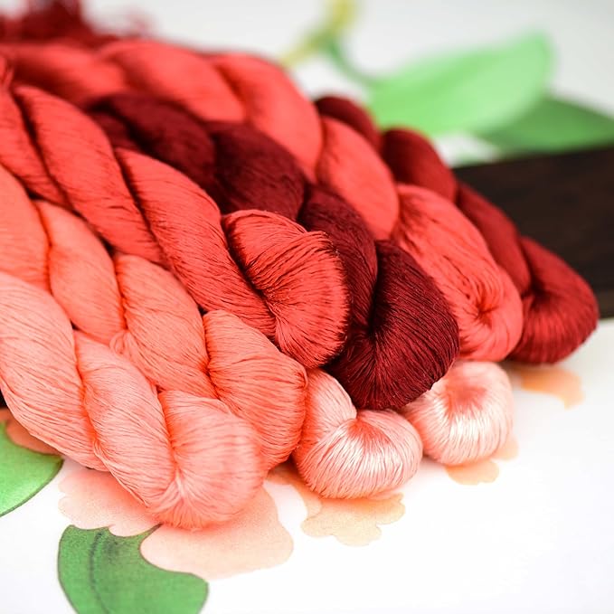 Natural 100% Silk Thread, Handmade Embroidery Thread Silk Floss 8 Colors 110m Each (33)