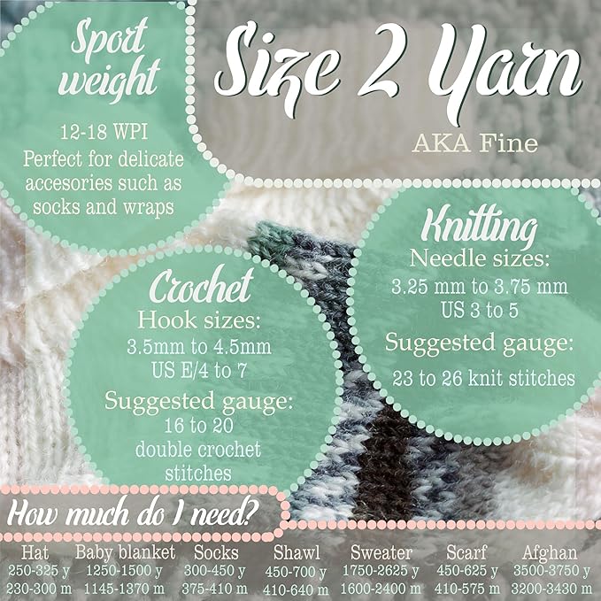 JubileeYarn Cotton Select Yarn - 50g/Skein Sport Weight - Daybreak Colorway - 6 Skeins