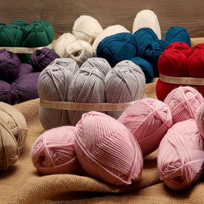 Alpaca Warehouse 100% Pure Wool Yarn Superwash Set of 3 Skeins (300 Grams) DK Weight - Sourced Directly from Peru - Heavenly Soft and Perfect for Knitting and Crocheting (Beige Latte - 6 Skeins)