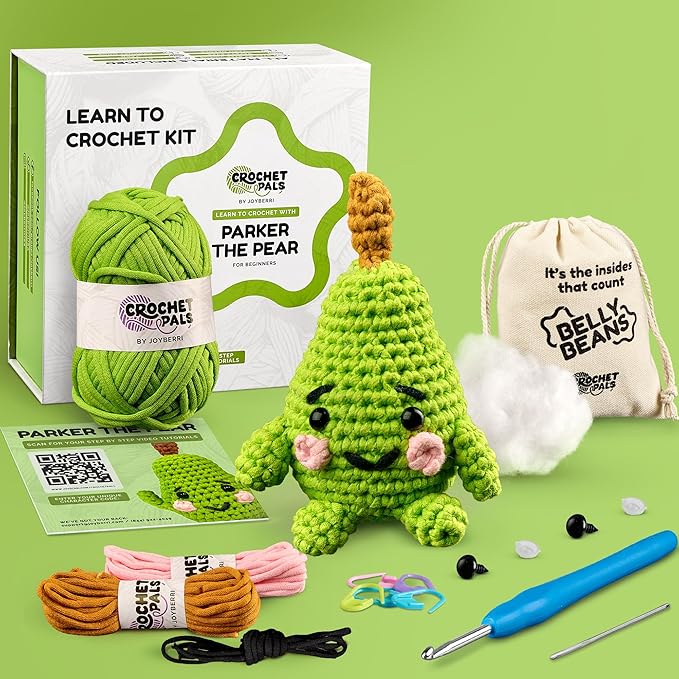 JOYBERRI Crochet Kit for Beginners - Beginner Crochet Kit for Adults - Learn to Make Amigurumi Animals with Step by Step Videos - All Materials Included (Daisy The Plant)