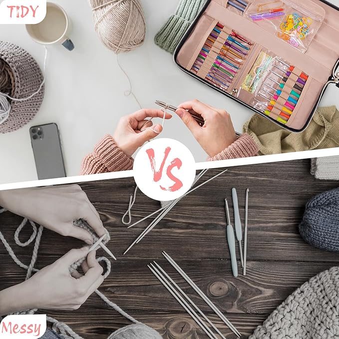Knitting Needles & Crochet Hook Case - Empty (up to 14 Inches) - Knitting & Crochet Accessories Organizer