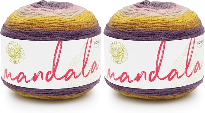 Lion Brand Yarn Mandala, Multicolor Yarn for Knitting, Crochet and Crafting, Bowtruckle, 2 Pack