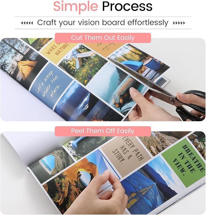 Sawnfay Vision Board Book - 2026 Vision Board Sticker Book, with Motivational Images & Quotes, Vision Board Kit & Supplies for Women, Travel
