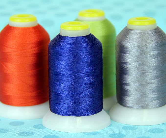 Threadart 60 Weight Micro Embroidery Thread | Fine Line Lettering & Bobbin Thread | 1000m Spools - 30 Colors Available - Turquoise