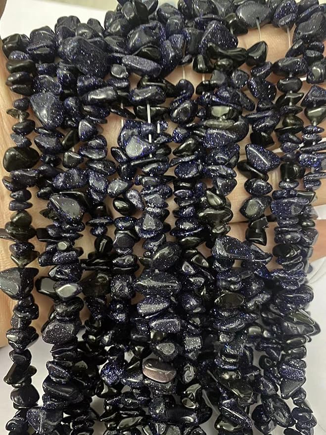 7-8mm Natural Blue Sandstone Gemstone Chips Beads Healing Crystals Waist Bracelets Necklace Kit Irregular Stone DIY Crafts Design Jewelry Making